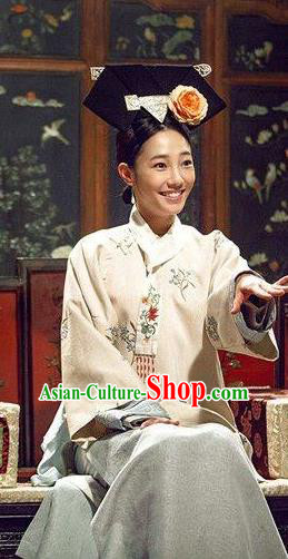 Chinese Ancient Imperial Concubine Historical Costume China Qing Dynasty Manchu Lady Clothing