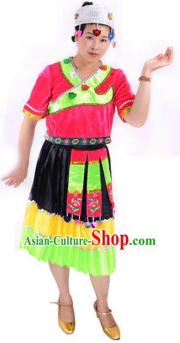 Traditional Chinese Miao Nationality Costume China Hmong Ethnic Minority Dress for Women