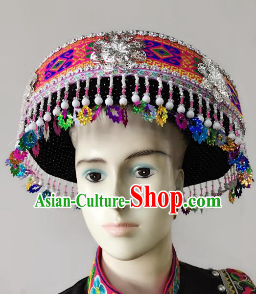 Traditional Chinese Yi Nationality Hats Hair Accessories Ethnic Minority Headwear for Women