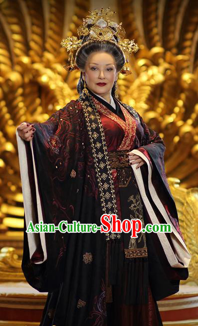 Ancient Chinese Han Dynasty Empress Dowager Dou Yifang Hanfu Dress Replica Costume for Women