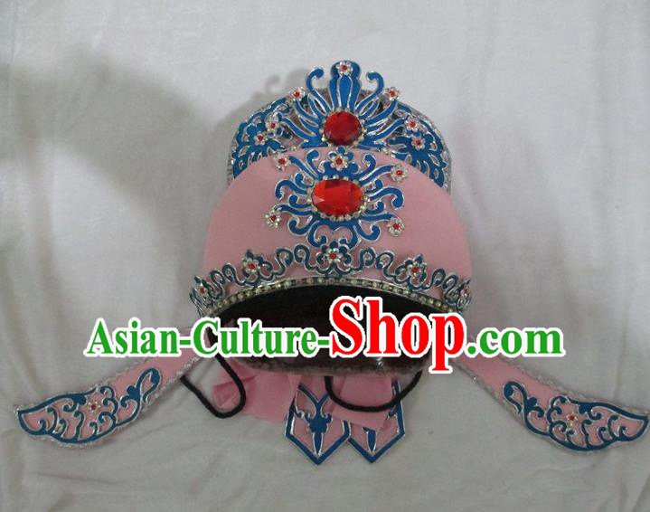 Traditional Chinese Beijing Opera Niche Hair Accessories Pink Hats Peking Opera Young Men Headwear