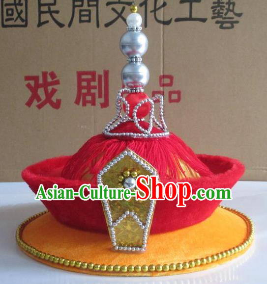 Traditional Chinese Beijing Opera Qing Dynasty Emperor Hats Hair Accessories Peking Opera Headwear