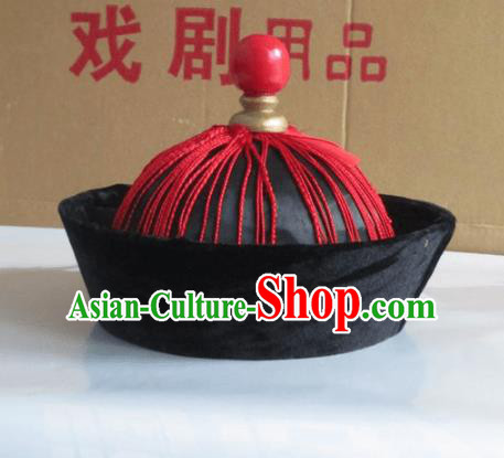 Traditional Chinese Beijing Opera Qing Dynasty Eunuch Hats Hair Accessories Peking Opera Headwear