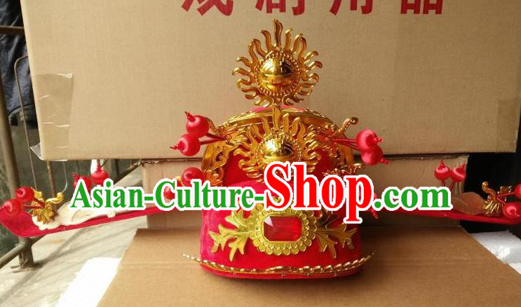 Traditional Chinese Beijing Opera God of Wealth Hats Peking Opera Officer Headwear