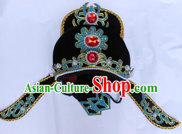 Traditional Chinese Beijing Opera Scholar Black Hats Peking Opera Niche Headwear