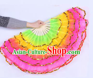Chinese Folk Dance Props Accessories Stage Performance Yangko Folding Fans for Women
