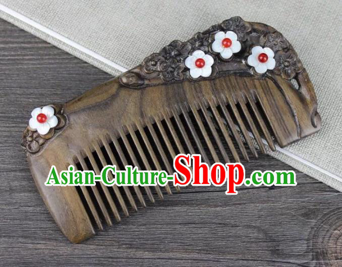 Chinese Ancient Handmade Hair Accessories Hairpins Classical Hanfu Sandalwood Hair Combs for Women