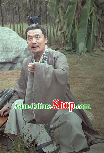 Traditional Chinese Jin Dynasty Minister Calligrapher Xi Jian Replica Costume for Men