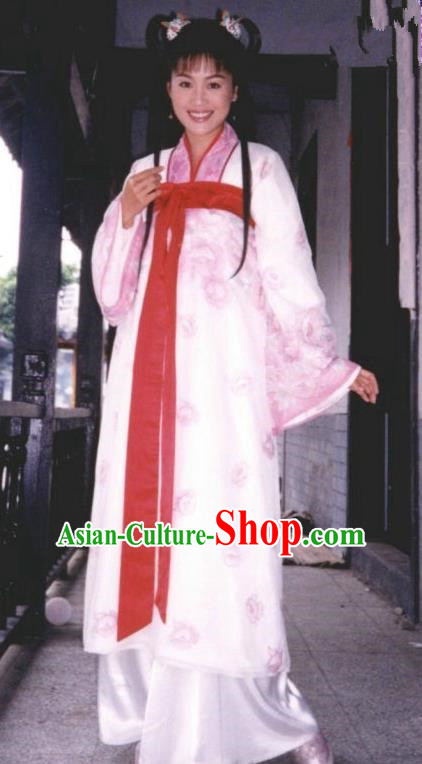 Chinese Ancient Eastern Jin Dynasty Aristocratic Lady Zhu Yingtai Hanfu Dress Replica Costume for Women