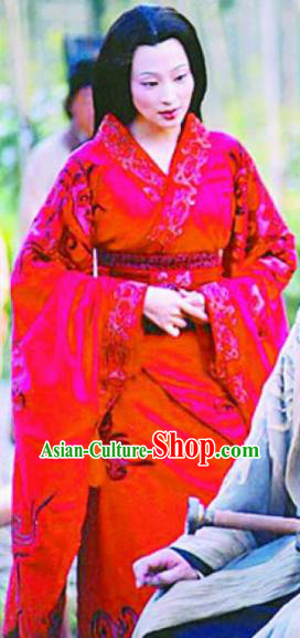 Chinese Ancient Han Dynasty Empress Wei Zifu Hanfu Dress Replica Costume for Women