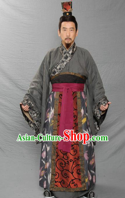 Chinese Ancient Three Kingdoms Period Wei Kingdom Master Strategist Xun Yu Replica Costume for Men