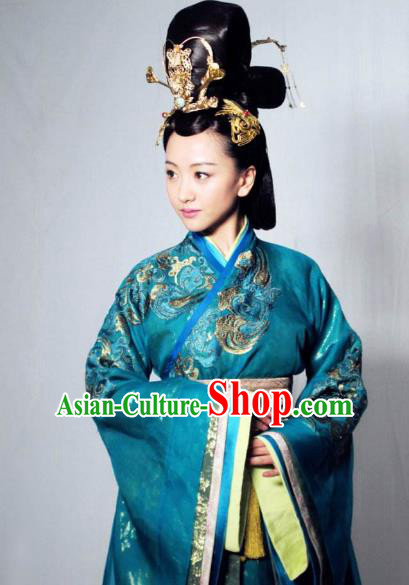 Chinese Ancient Empress Northern and Southern Dynasties Qi Kingdom Queen Xiao Hanfu Dress Replica Costume for Women