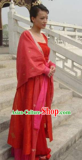 Chinese Ancient Tang Dynasty Swordsman Female Assassin Hong Fu Dress Replica Costume for Women