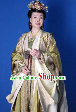 Chinese Ancient Five Dynasties and Ten Kingdoms Chu Queen Li Hanfu Dress Replica Costume for Women