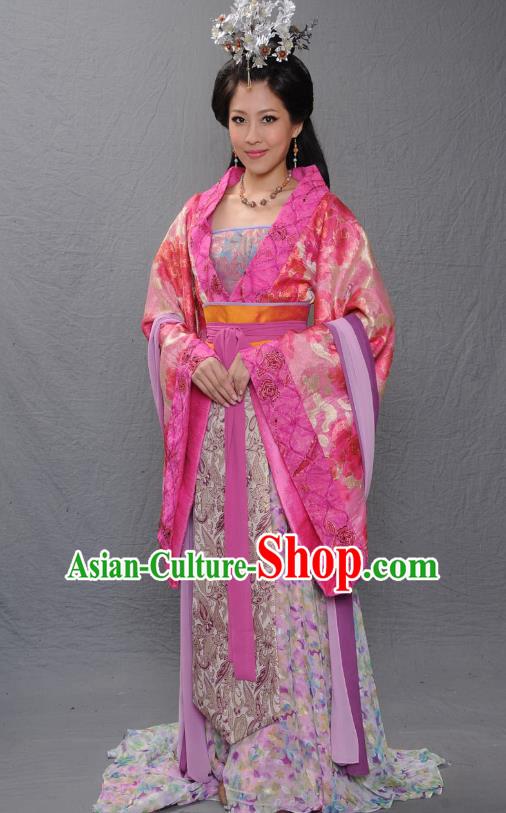 Ancient Chinese Warring States Period Imperial Consort Xia of Qi State Hanfu Dress Replica Costume for Women