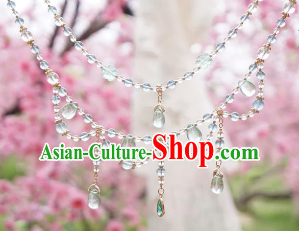 Chinese Handmade Ancient Jewelry Accessories Crystal Necklace Hanfu Necklet for Women