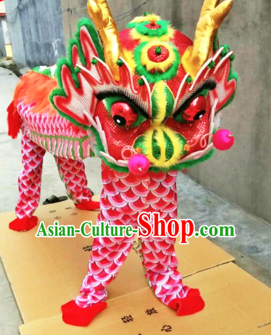 2 People Dragon Dance Costume Kylin Dancing Costumes Complete Set