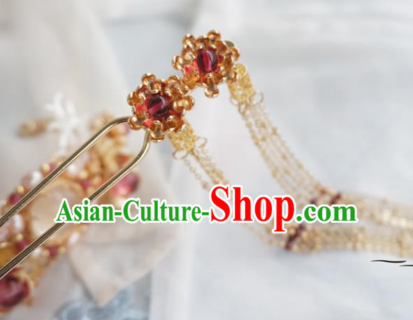 Chinese Ancient Handmade Tassel Step Shake Hanfu Hairpins Hair Accessories for Women