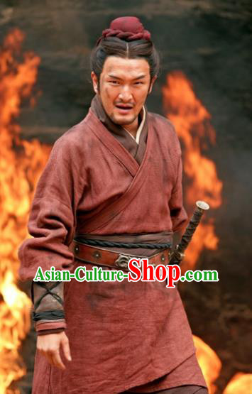 Chinese Ancient Three Kingdoms Period Wu State General Gan Ning Historical Costume for Men