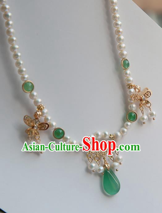 Chinese Handmade Ancient Jewelry Accessories Pearls Hanfu Necklace for Women