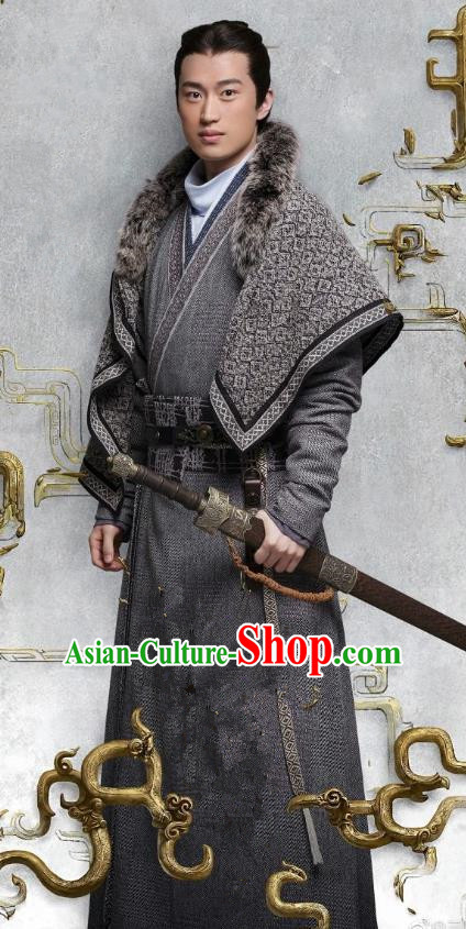 Ancient Chinese Eastern Han Dynasty Politician Swordsman Sima Lang Historical Costume for Men