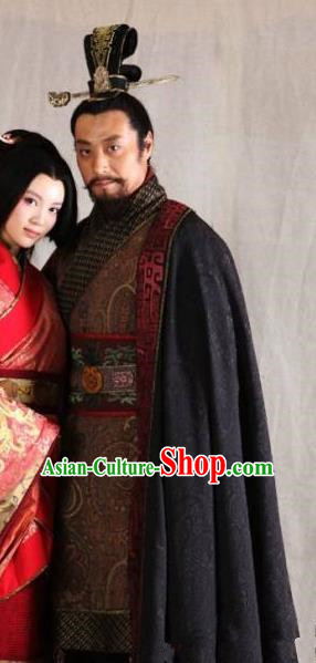 Traditional Chinese Ancient King of Western Chu State Xiang Yu Historical Costume for Men