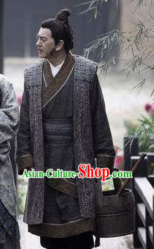 Traditional Chinese Ancient Han Dynasty Liu Bang Historical Costume for Men