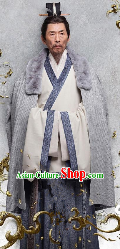 Ancient Chinese Eastern Han Dynasty Litterateur Kong Rong Historical Costume for Men