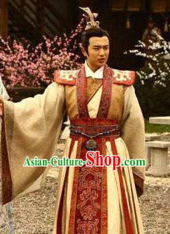 Chinese Ancient Three Kingdoms Period Wei State Prince Cao Pi Historical Costume for Men