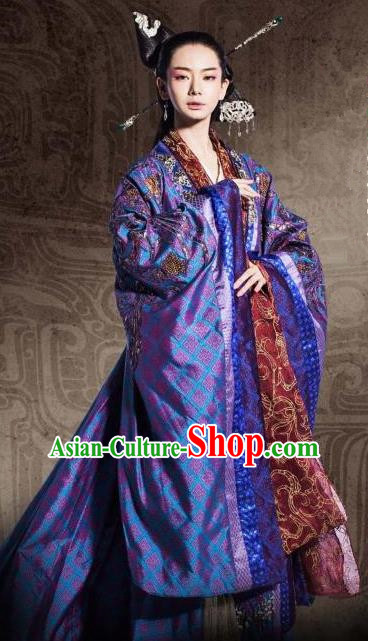 Chinese Ancient Warring States Period Imperial Princess Jinshu Hanfu Dress Embroidered Replica Costume for Women