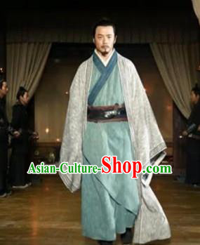 Chinese Ancient Warring States Period Tactician Strategist Guiguzi Historical Costume for Men