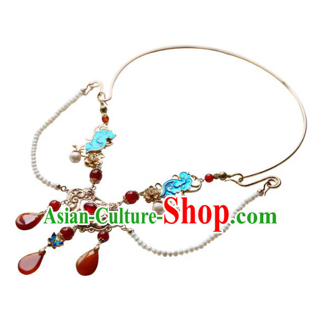 Ancient Chinese Handmade Hanfu Necklace Accessories Pearls Necklet for Women