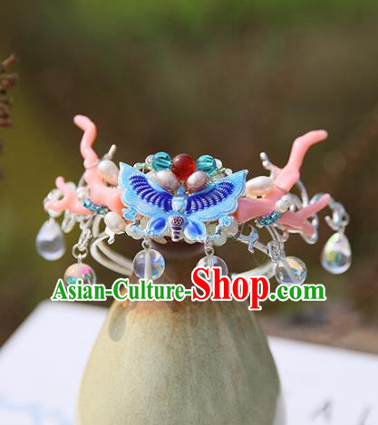 Chinese Ancient Hanfu Handmade Hairpins Butterfly Hair Crown Hair Accessories for Women