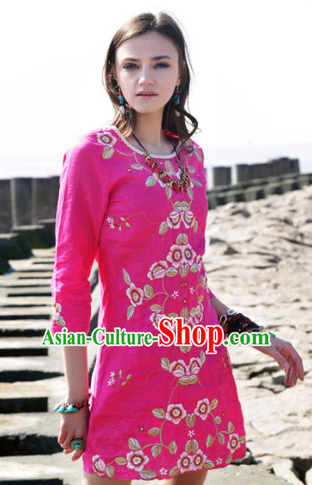 Traditional Ancient Chinese Young Women Cheongsam Dress Republic of China Tangsuit Stand Collar Blouse Dress Tang Suit Clothing