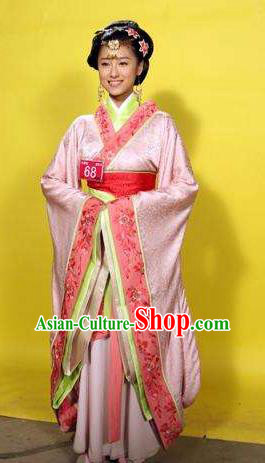 Traditional China Warring States Period Wu State Imperial Consort Xi Shi Embroidered Replica Costume for Women