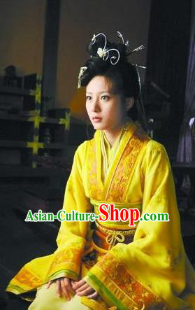 Traditional China Warring States Period Wu State Imperial Consort Xi Shi Embroidered Replica Costume for Women
