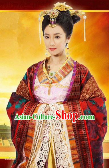 Ancient Chinese Tang Dynasty Palace Princess Tai Ping Hanfu Dress Replica Costume for Women