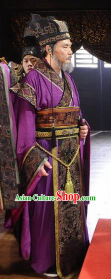 Ancient Chinese Spring and Autumn Period Wu State Prime Minister Replica Costumes for Men