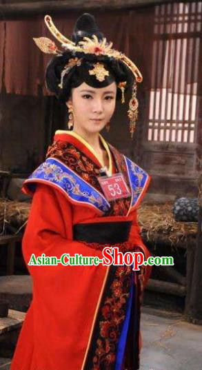 Ancient Chinese Spring and Autumn Period Palace Lady Xi Shi Hanfu Dress Replica Costume for Women