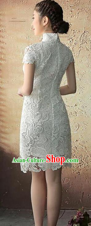 Traditional Ancient Chinese Young Women Cheongsam Dress Republic of China Tangsuit Stand Collar Blouse Dress Tang Suit Clothing