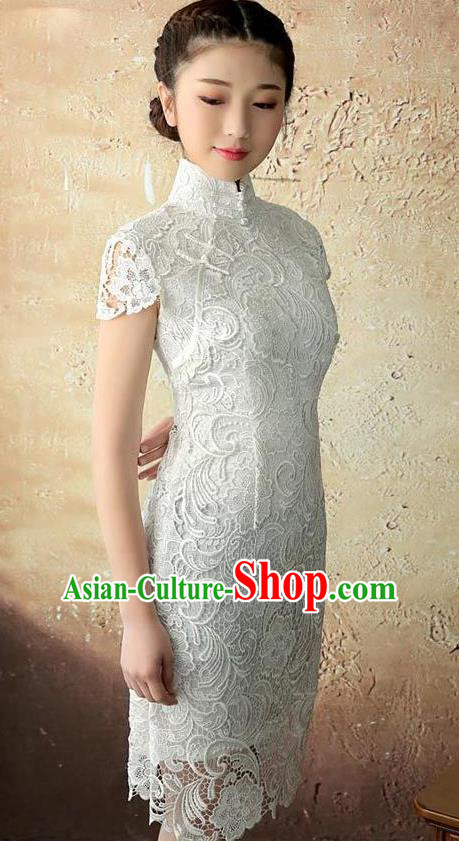Traditional Ancient Chinese Young Women Cheongsam Dress Republic of China Tangsuit Stand Collar Blouse Dress Tang Suit Clothing