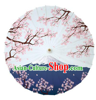 Chinese Traditional Paper Umbrella Folk Dance Handmade Painting Oriental Cherry Oil-paper Umbrella Yangko Umbrella