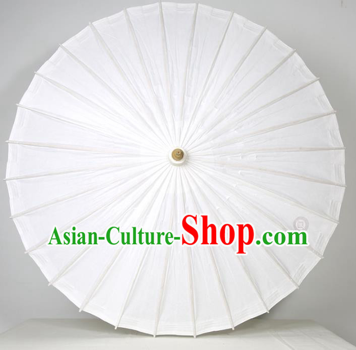 Chinese Traditional Artware Paper Umbrella Folk Dance Pure White Oil-paper Umbrella Handmade Umbrella