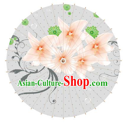 Chinese Traditional Artware Paper Umbrella Printing Magnolia Flowers Oil-paper Umbrella Handmade Umbrella