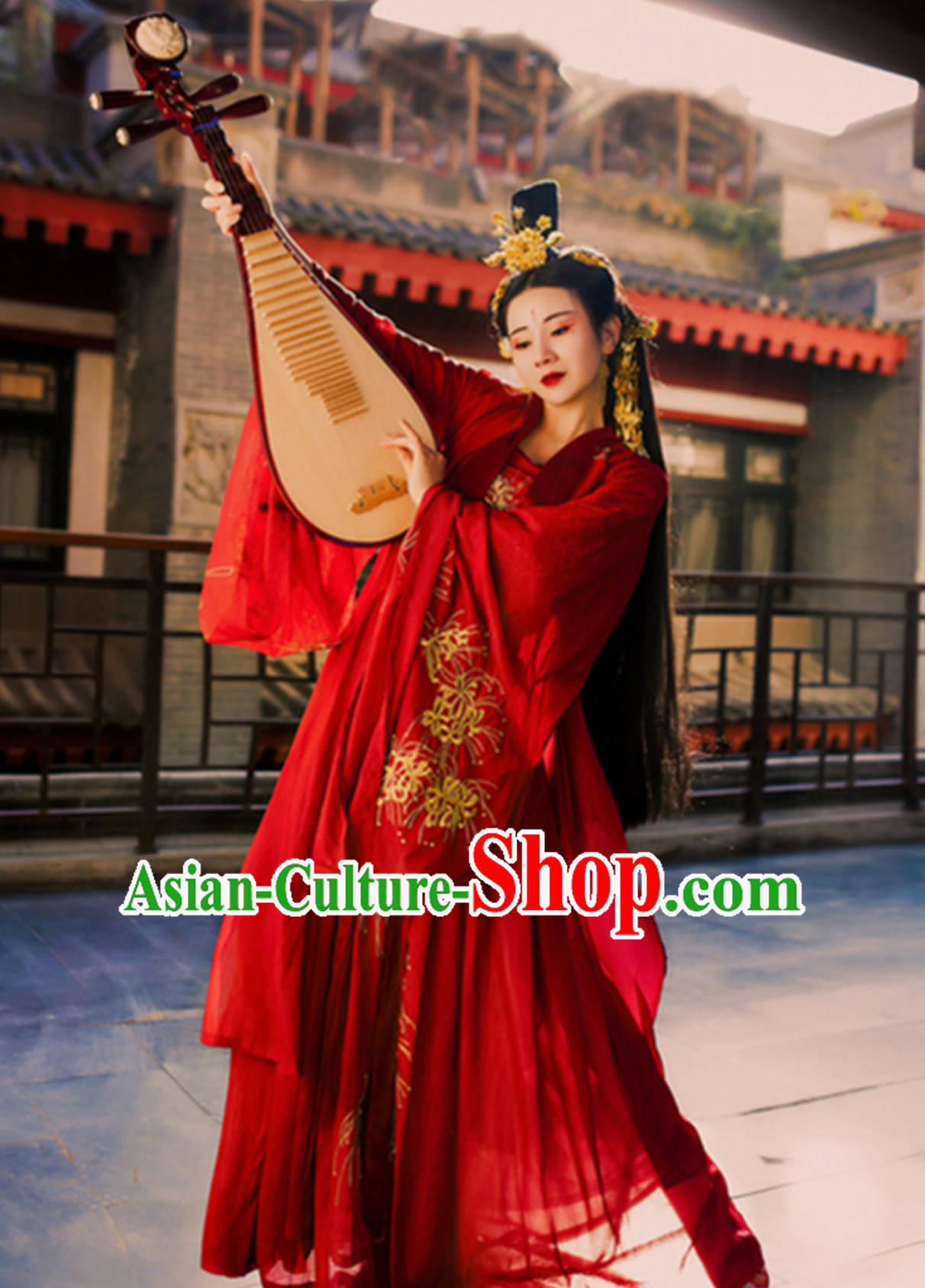 Ancient Chinese Classical Dance Costumes  Complete Set for Women Girls