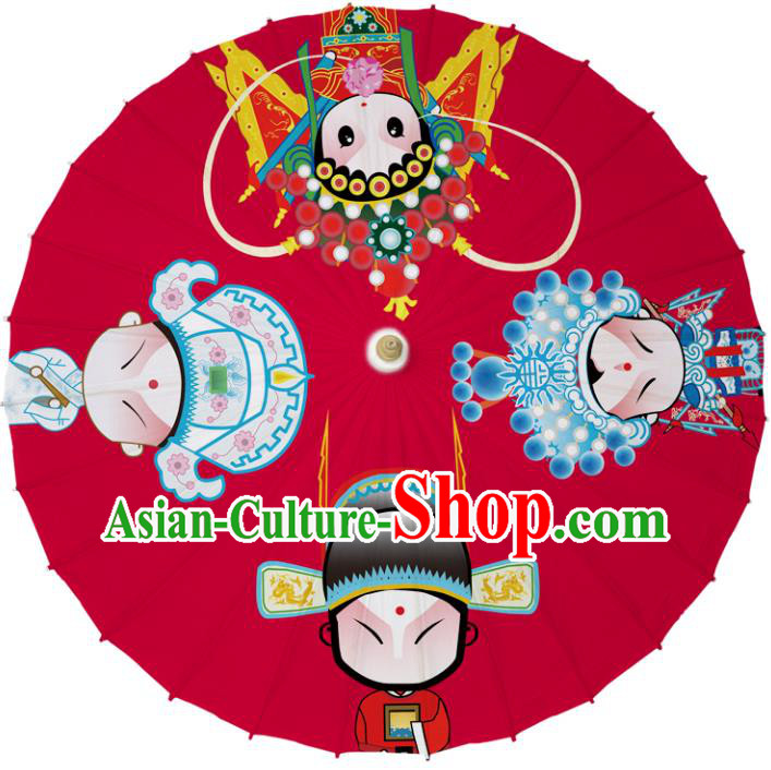 Chinese Traditional Artware Dance Paper Umbrellas Red Oil-paper Umbrella Handmade Umbrella