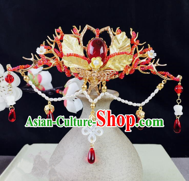 Chinese Handmade Classical Hair Accessories Wedding Phoenix Coronet Hairpins Hanfu Hair Clip for Women