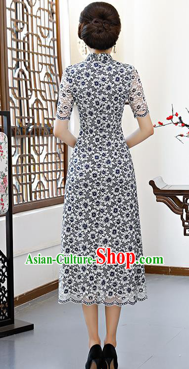 Traditional Ancient Chinese Young Women Cheongsam Dress Republic of China Tangsuit Stand Collar Blouse Dress Tang Suit Clothing