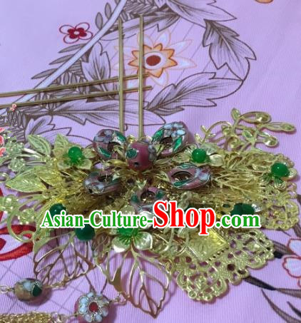 Traditional Chinese Ancient Palace Lady Hair Accessories Hairpins Cloisonne Tassel Step Shake for Women