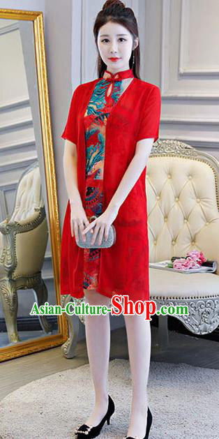 Chinese Traditional Short Mandarin Qipao Dress National Costume Tang Suit Cheongsam for Women